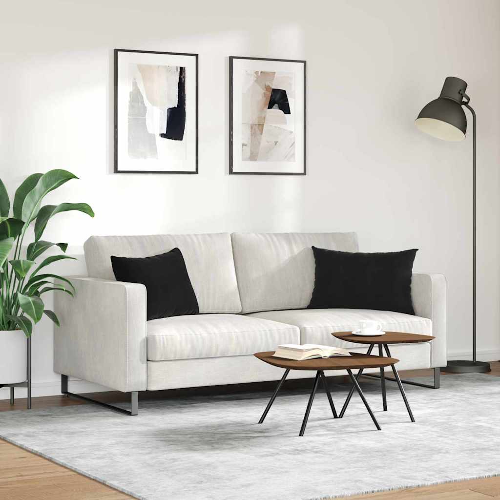 Sofakissen 2 Stück Schwarz 60 x 40 cm Cordstoff