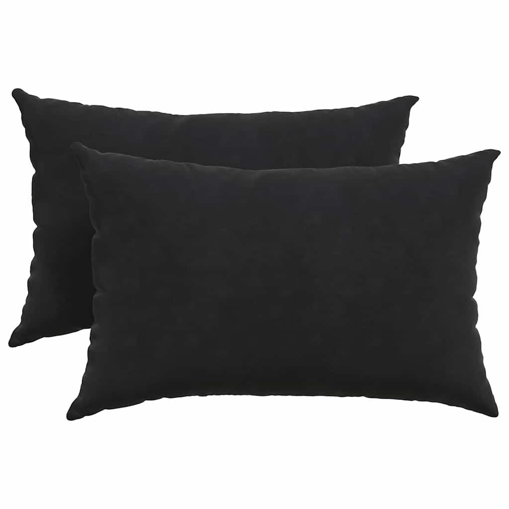 Sofakissen 2 Stück Schwarz 60 x 40 cm Cordstoff