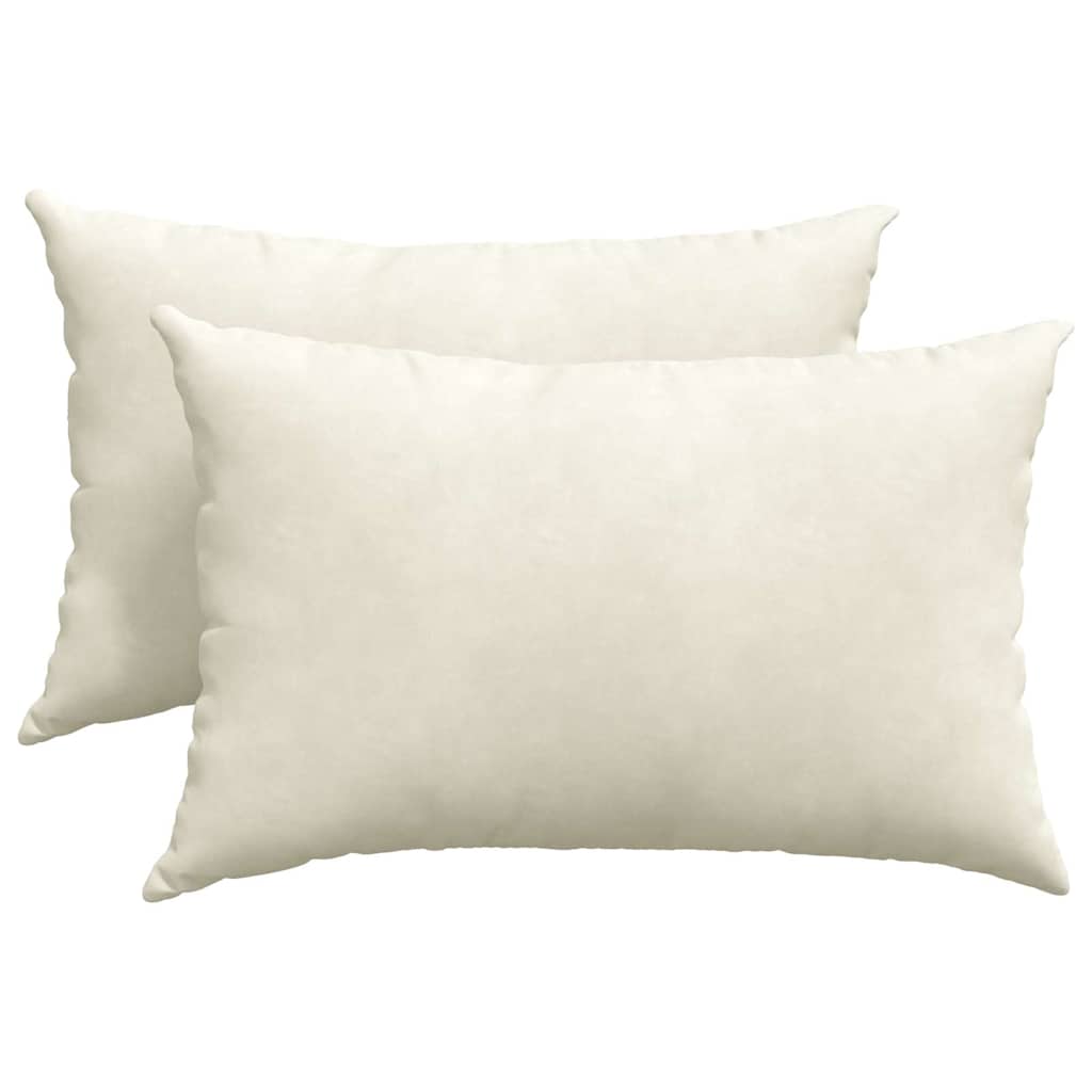 Sofakissen 2 Stück Creme 60 x 40 cm Cordstoff