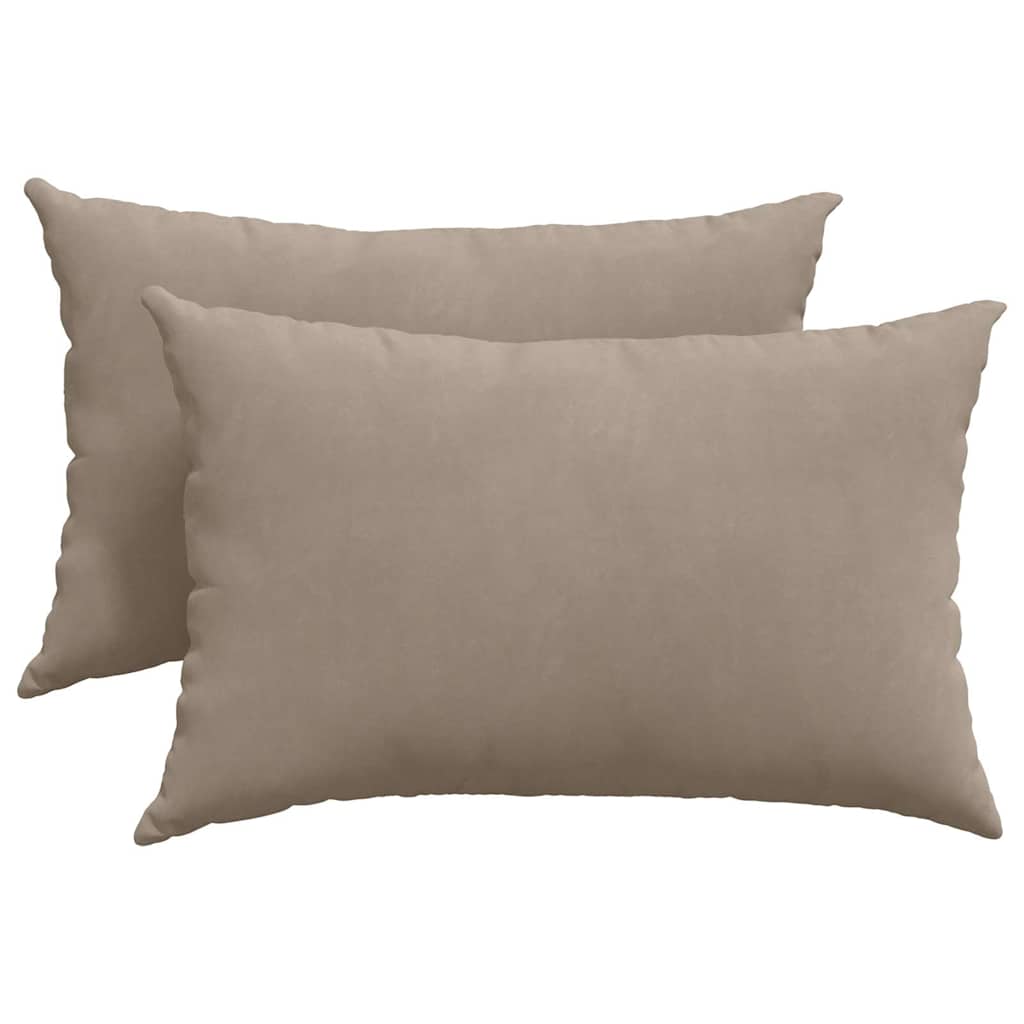 Sofakissen 2 Stück Taupe 60 x 40 cm Stoff