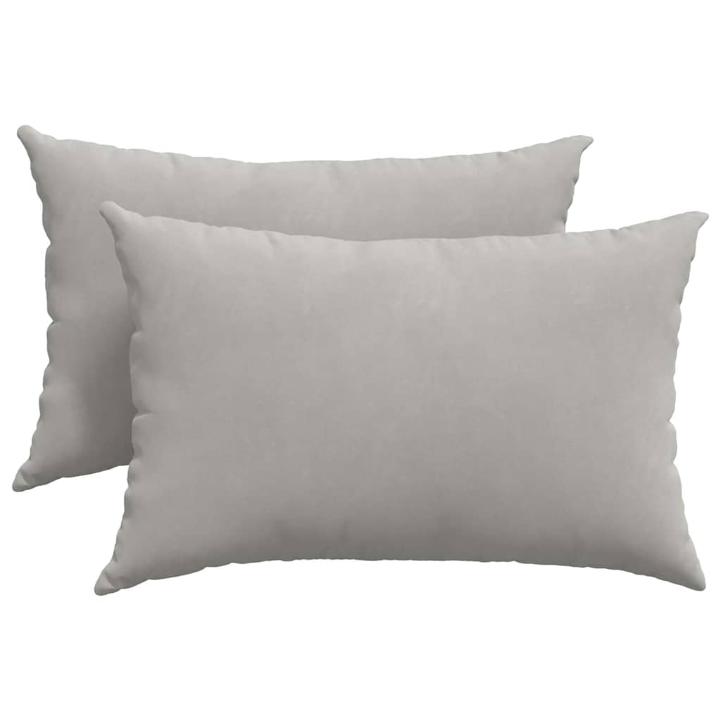 Sofakissen 2 Stück Hellgrau 60 x 40 cm Stoff