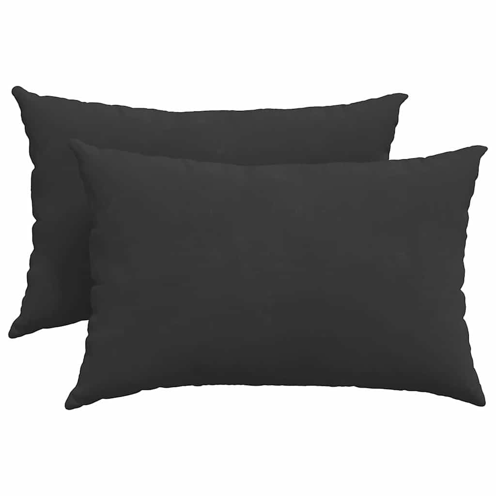 Sofakissen 2 Stück Schwarz 60 x 40 cm Stoff