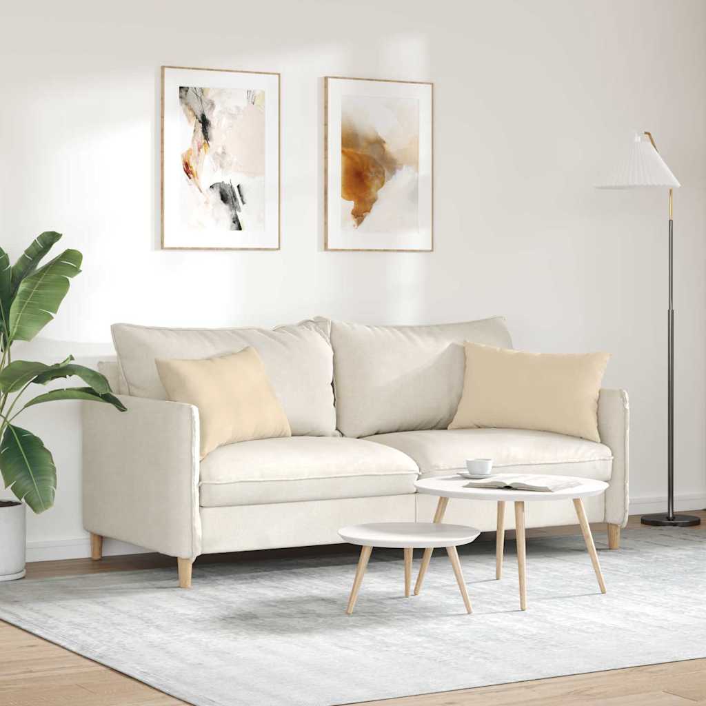 Sofakissen 2 Stück Creme 60 x 40 cm Stoff