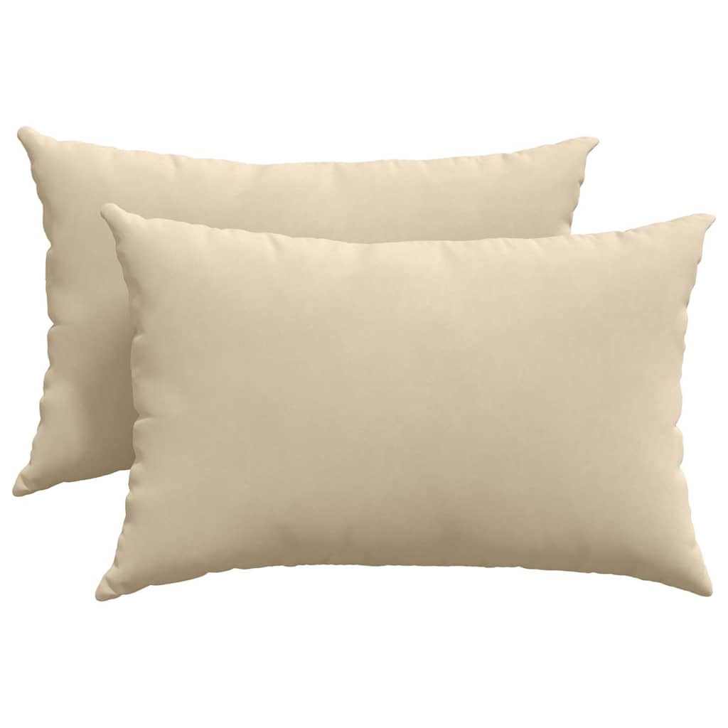 Sofakissen 2 Stück Creme 60 x 40 cm Stoff