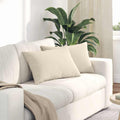 Sofakissen 2 Stück Beige 60 x 40 cm Stoff