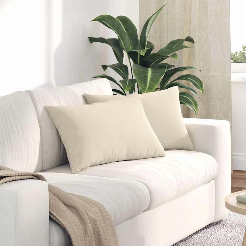 Sofakissen 2 Stück Beige 60 x 40 cm Stoff