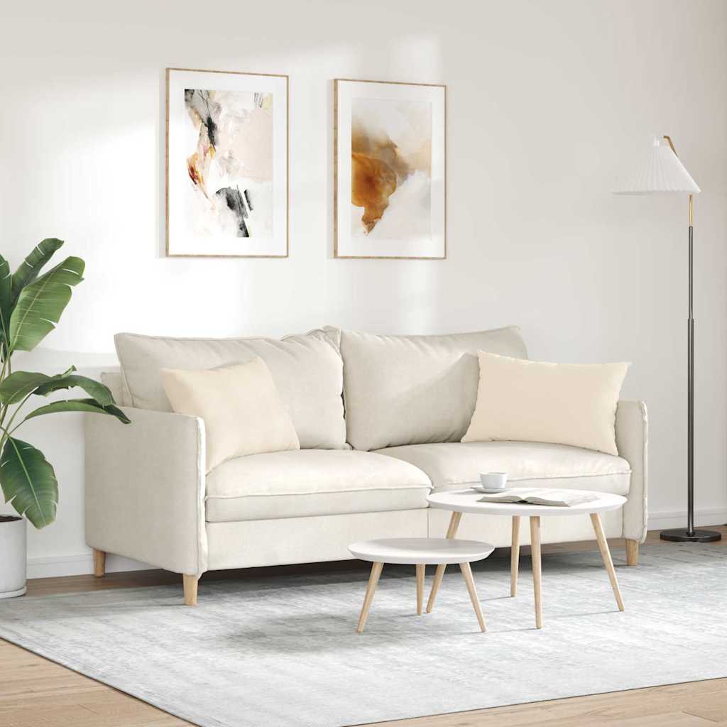 Sofakissen 2 Stück Beige 60 x 40 cm Stoff