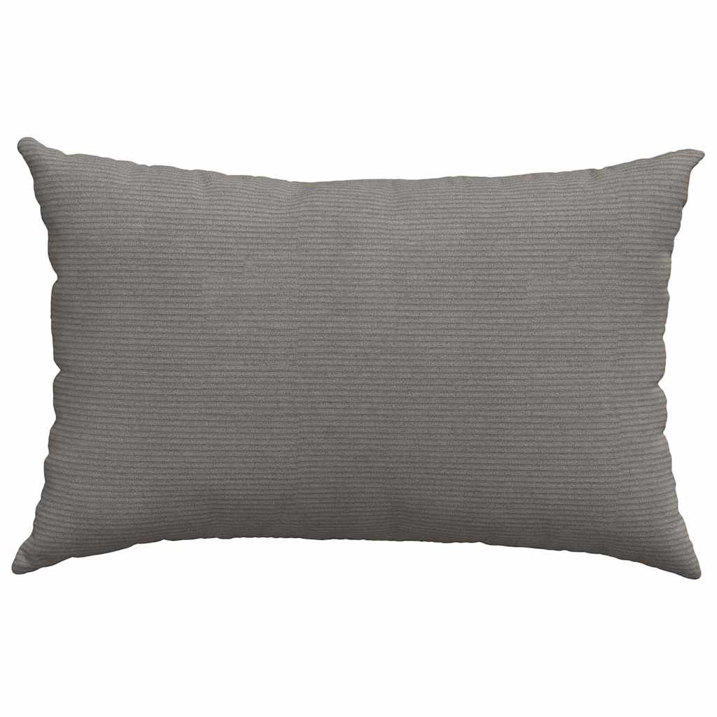Sofakissen 2 Stück Hellgrau 60 x 40 cm Cordstoff