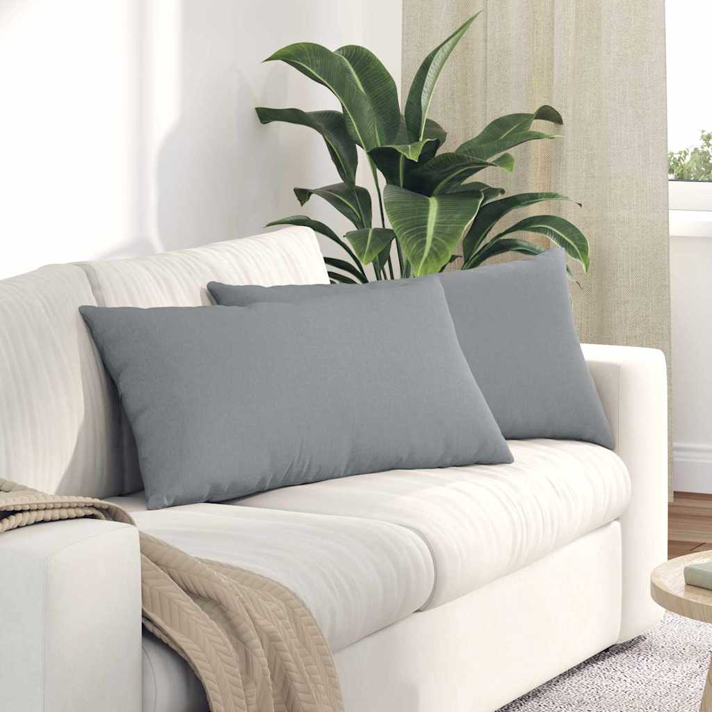 Sofakissen 2 pcs Hellgrau 80 x 40 cm Stoff