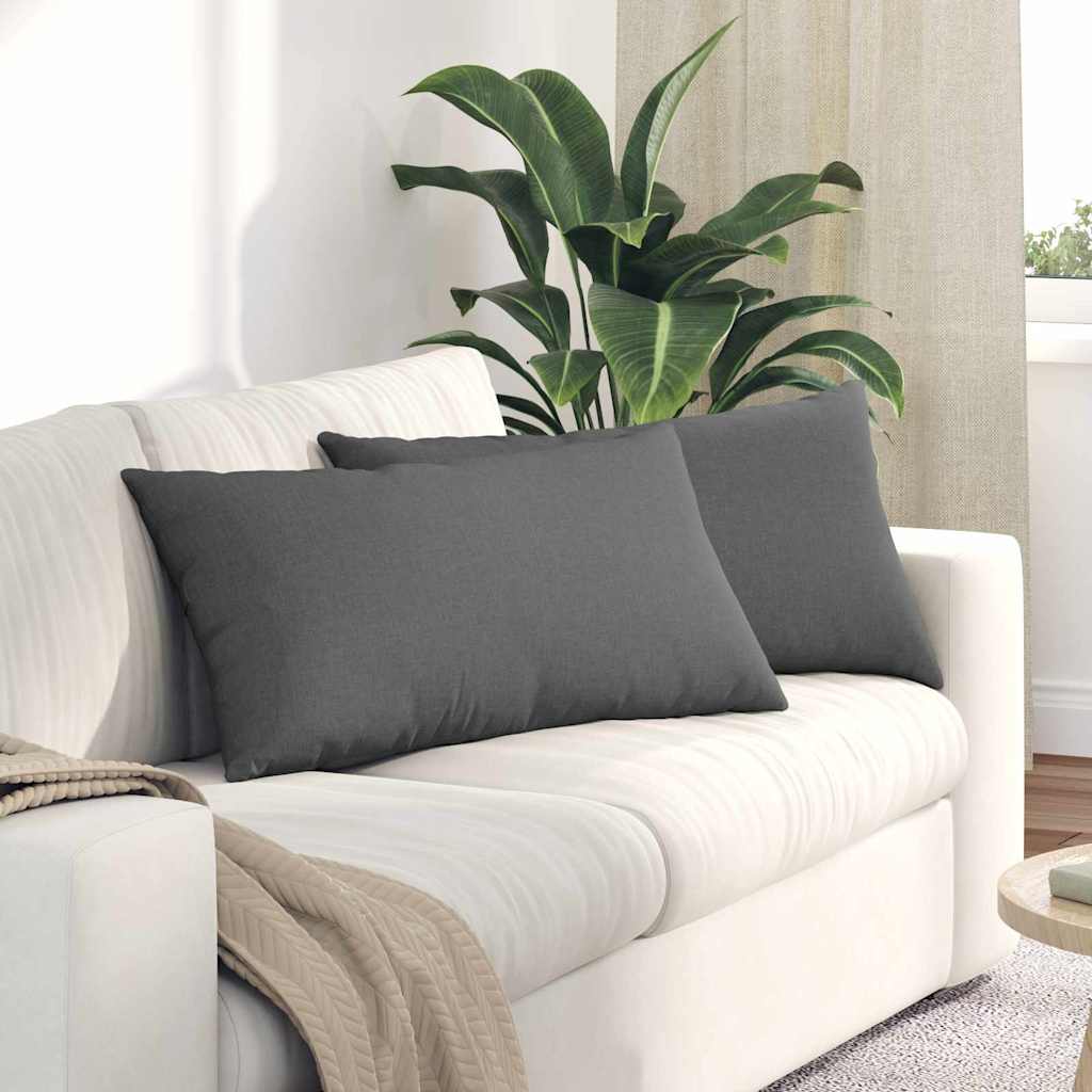 Sofakissen 2 pcs Dunkelgrau 80 x 40 cm Stoff
