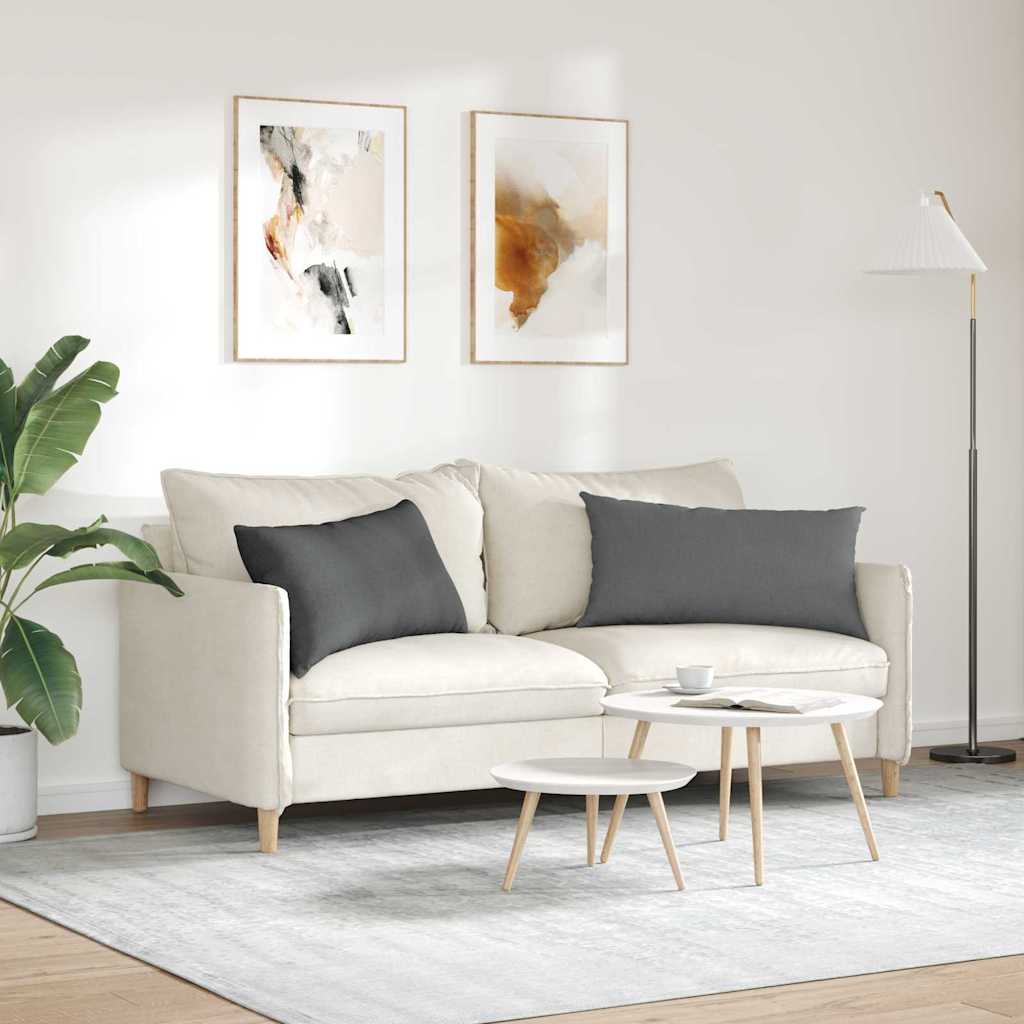 Sofakissen 2 pcs Dunkelgrau 80 x 40 cm Stoff