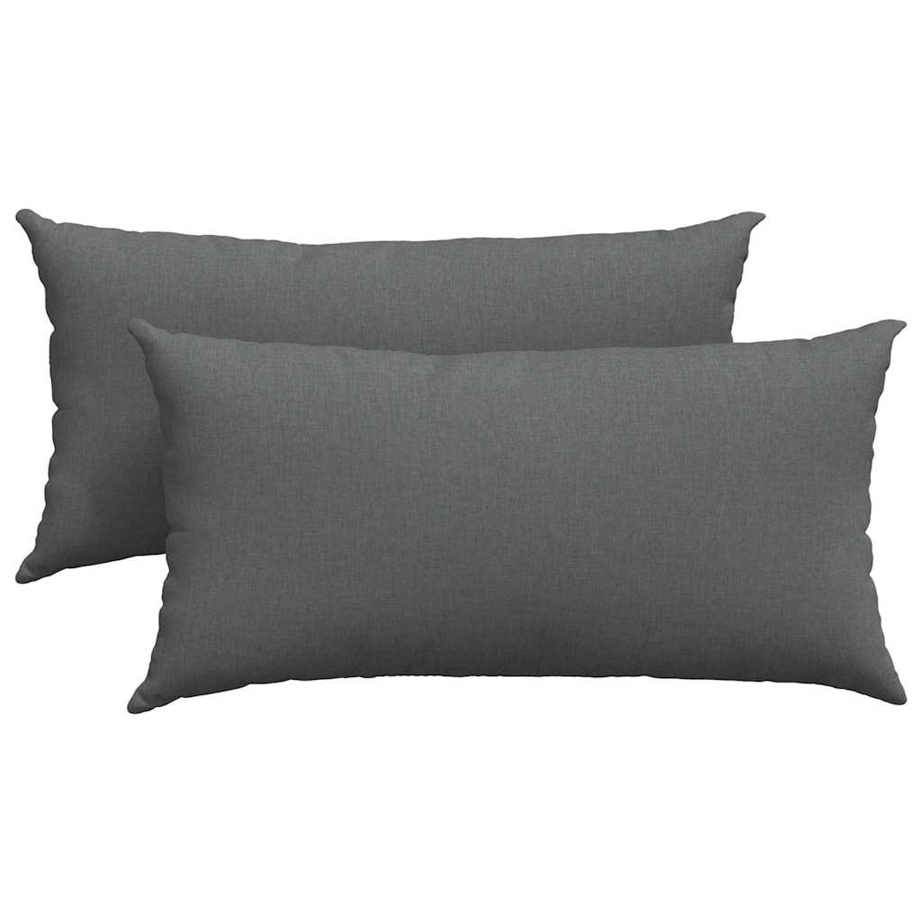 Sofakissen 2 pcs Dunkelgrau 80 x 40 cm Stoff