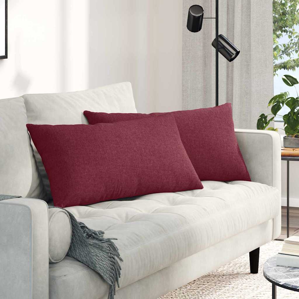 Sofakissen 2 pcs Weinrot 80 x 40 cm Stoff
