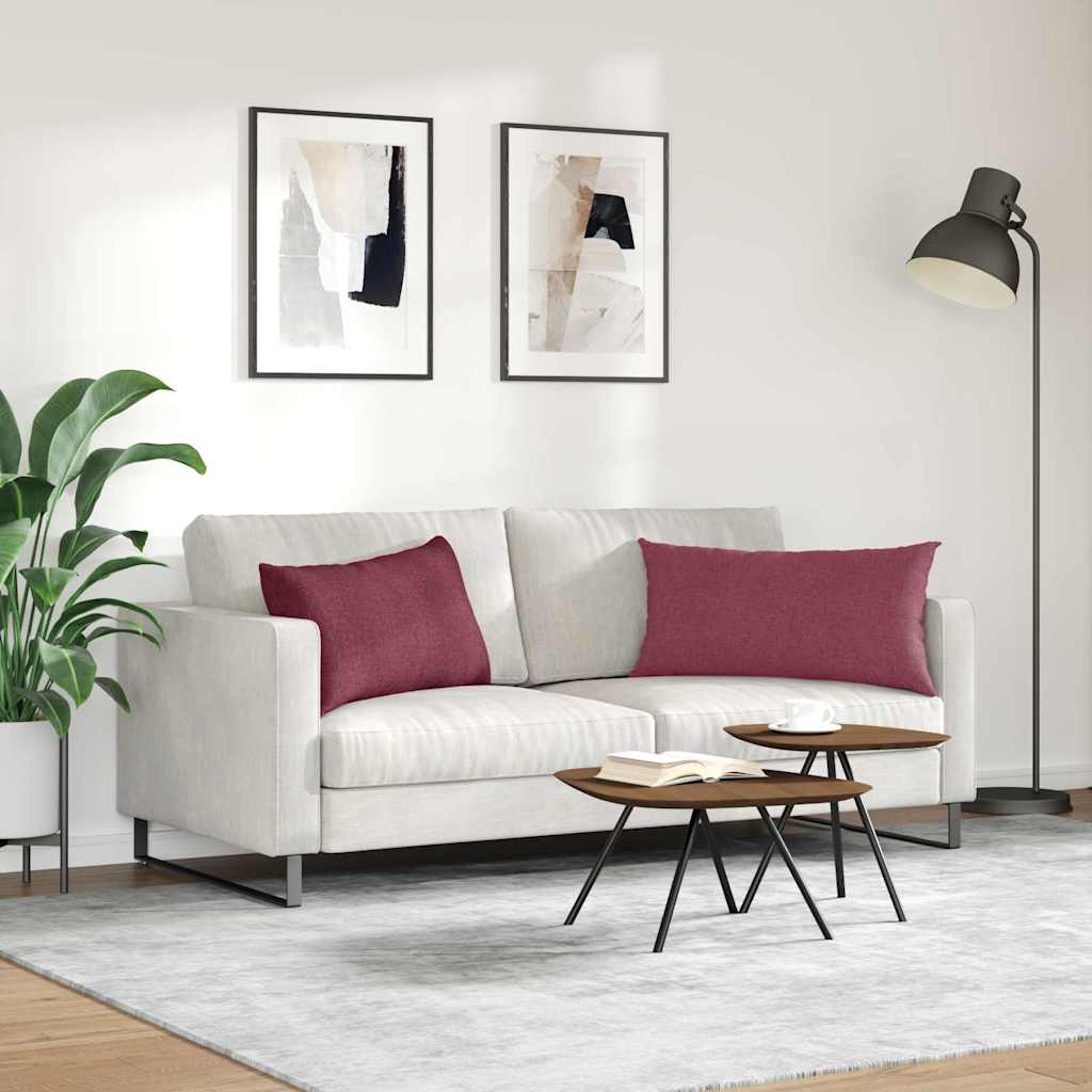 Sofakissen 2 pcs Weinrot 80 x 40 cm Stoff