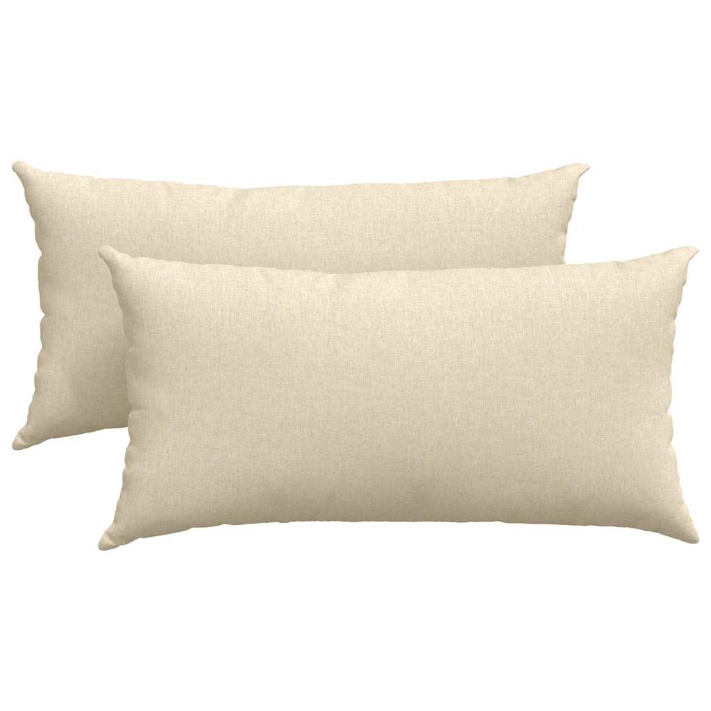 Sofakissen 2 pcs Creme 80 x 40 cm Stoff