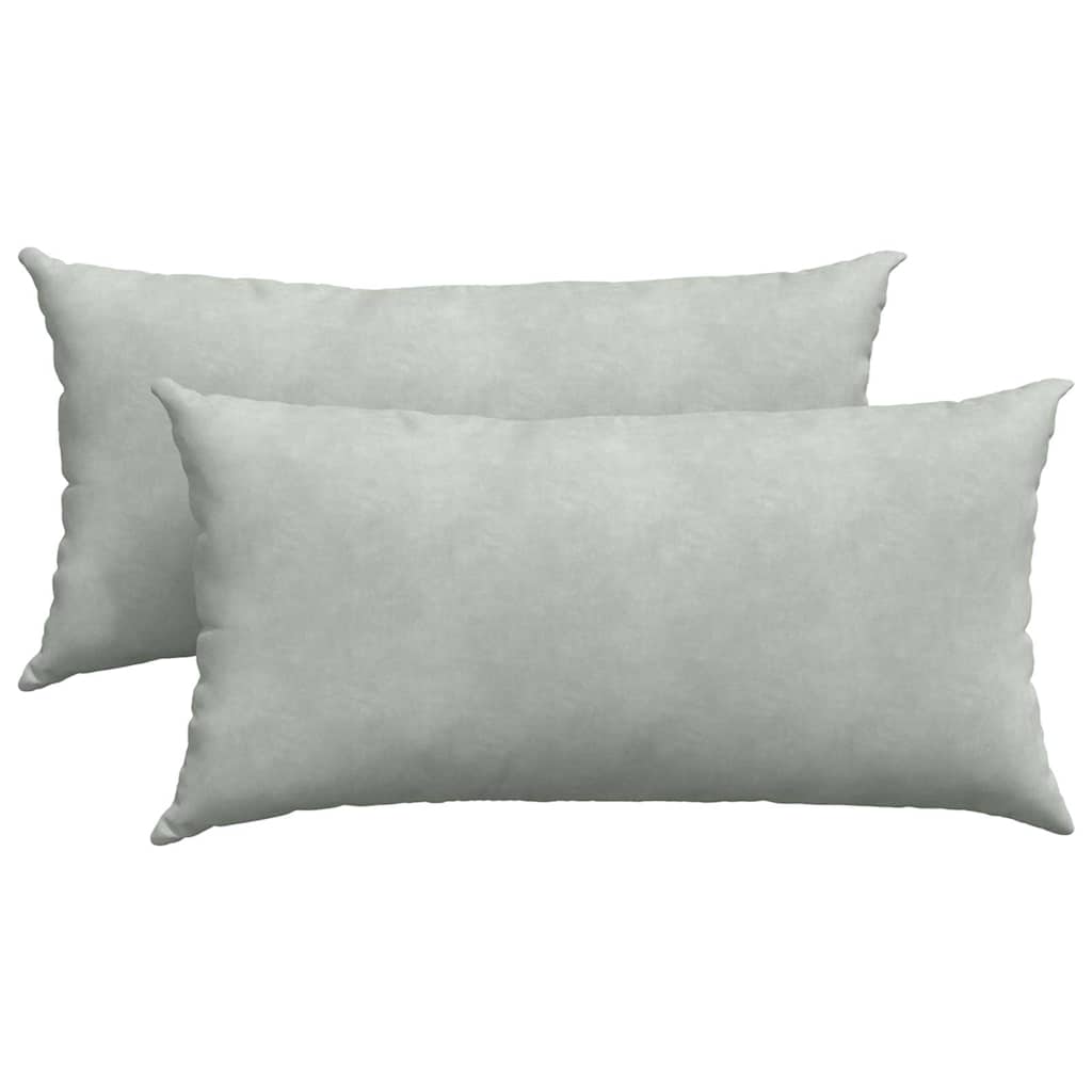 Sofakissen 2 Stück Hellgrau 80 x 40 cm Cordstoff