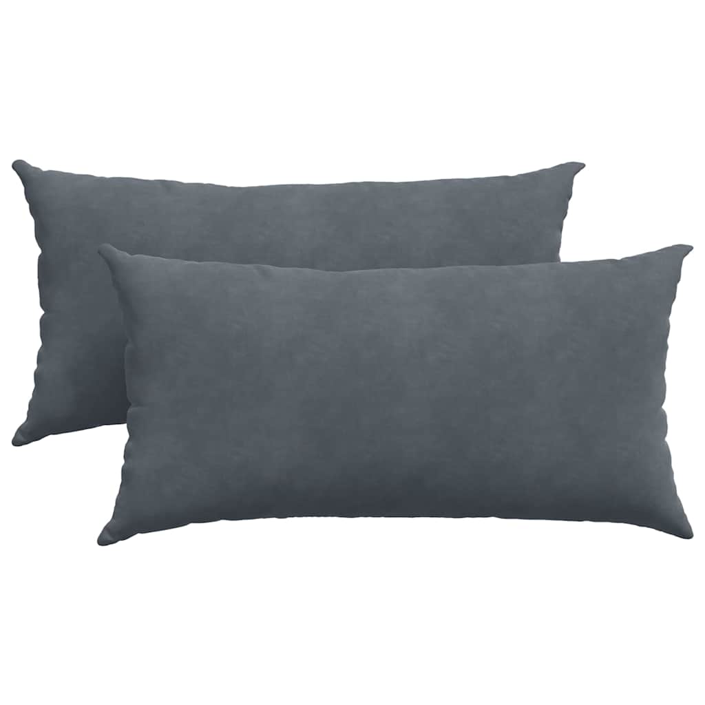 Sofakissen 2 Stück Dunkelgrau 80 x 40 cm Cordstoff