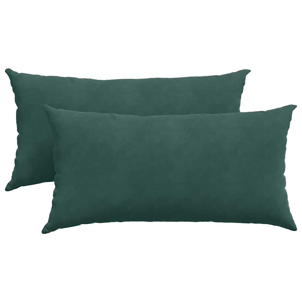 Sofakissen 2 Stück Dunkelgrün 80 x 40 cm Cordstoff