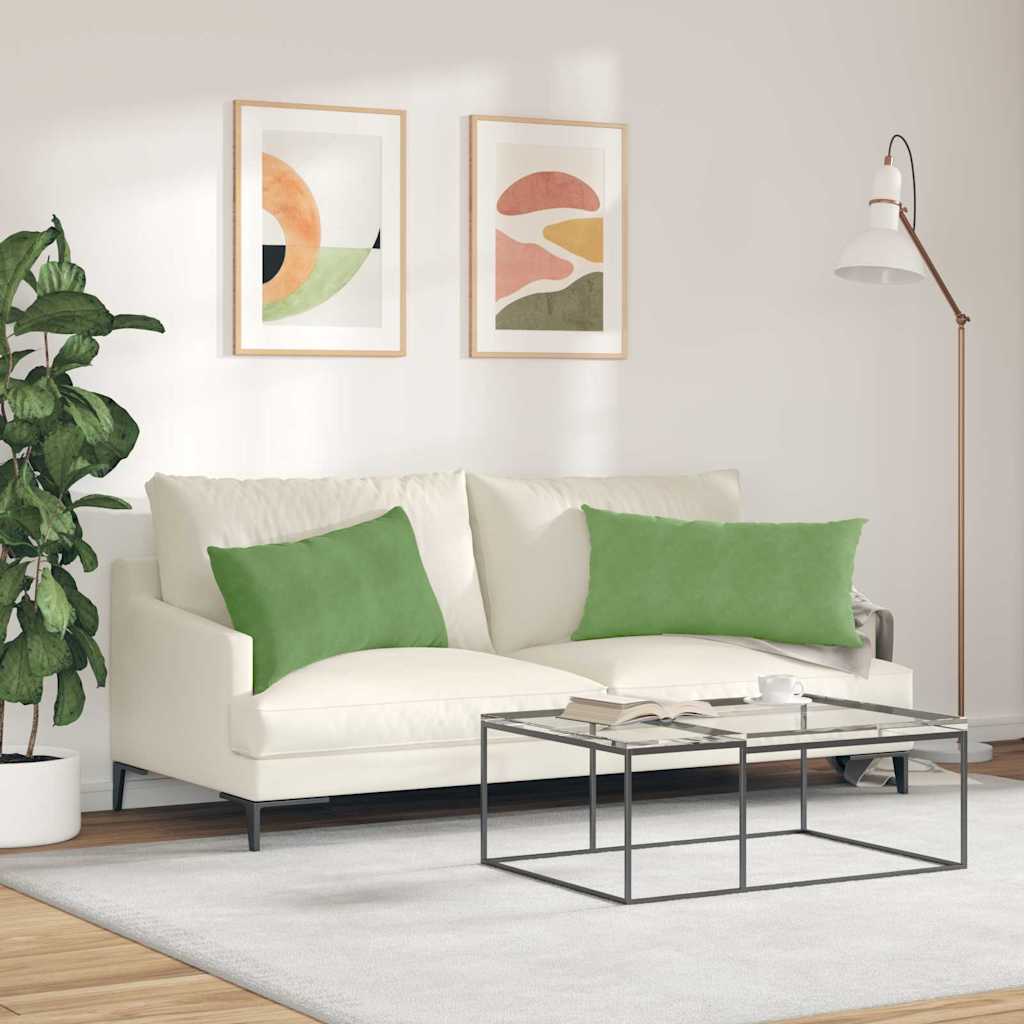 Sofakissen 2 Stück Hellgrün 80 x 40 cm Cordstoff