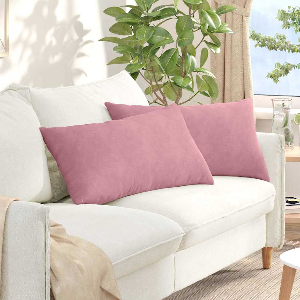Sofakissen 2 Stück Rosa 80 x 40 cm Cordstoff