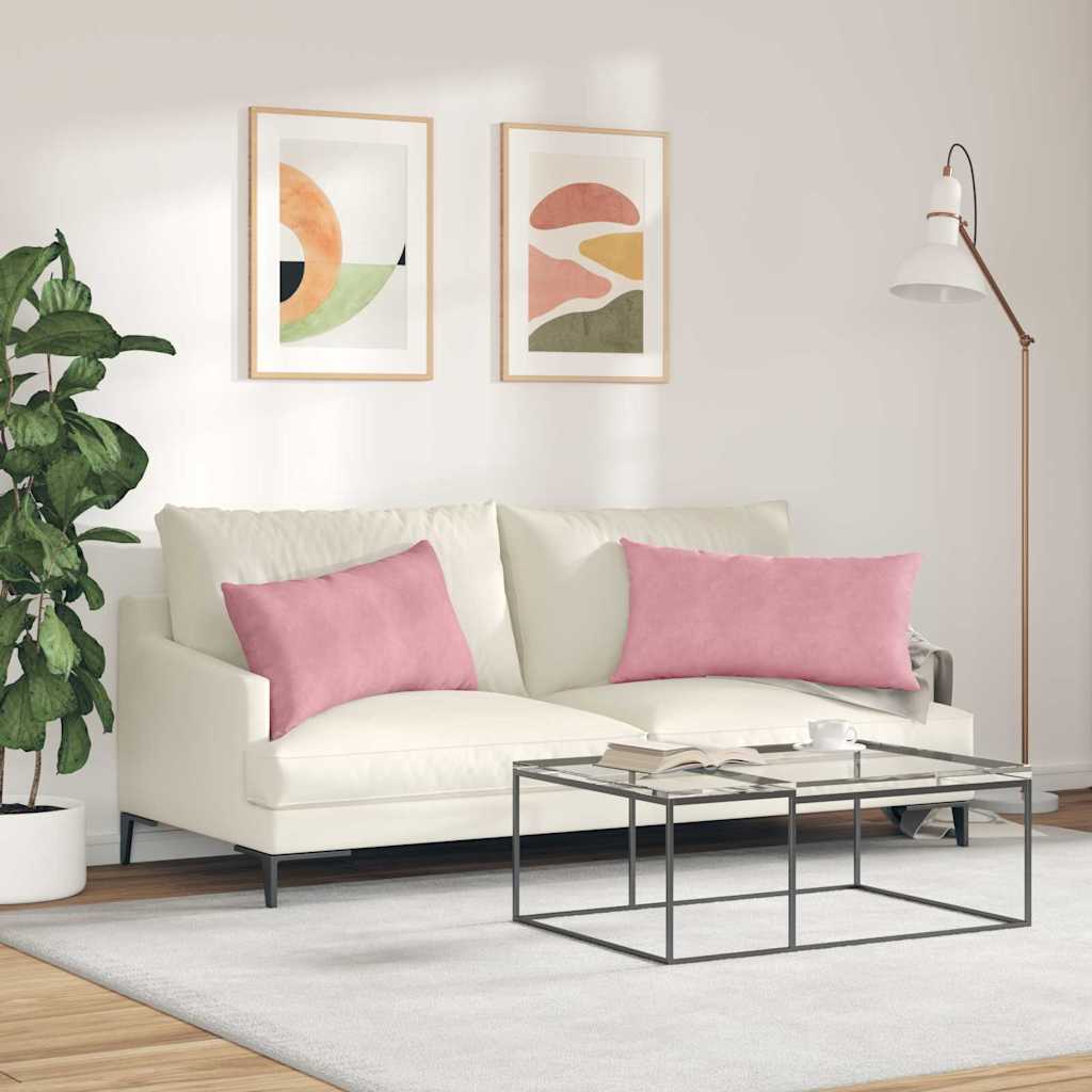 Sofakissen 2 Stück Rosa 80 x 40 cm Cordstoff