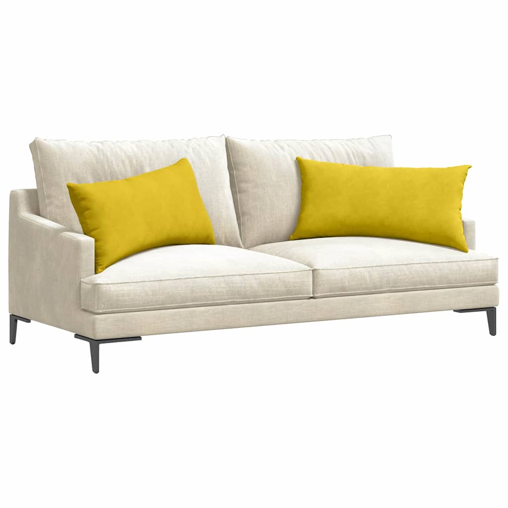 Sofakissen 2 Stück Gelb 80 x 40 cm Cordstoff