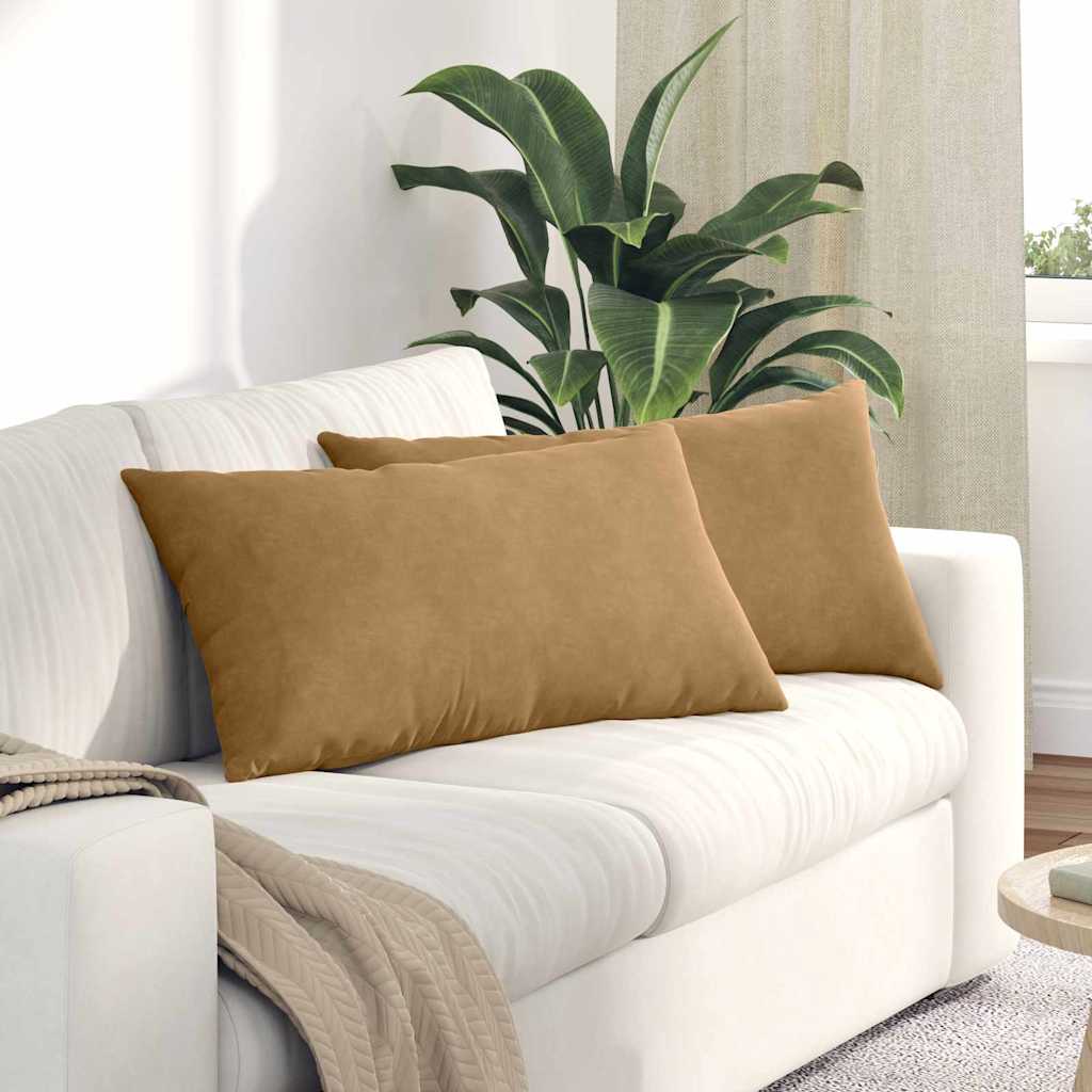 Sofakissen 2 Stück Braun 80 x 40 cm Cordstoff