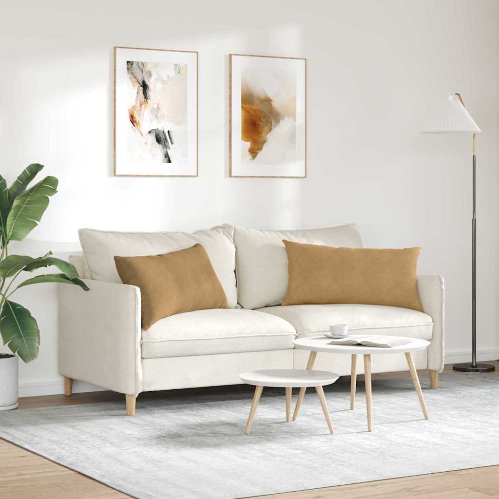 Sofakissen 2 Stück Braun 80 x 40 cm Cordstoff
