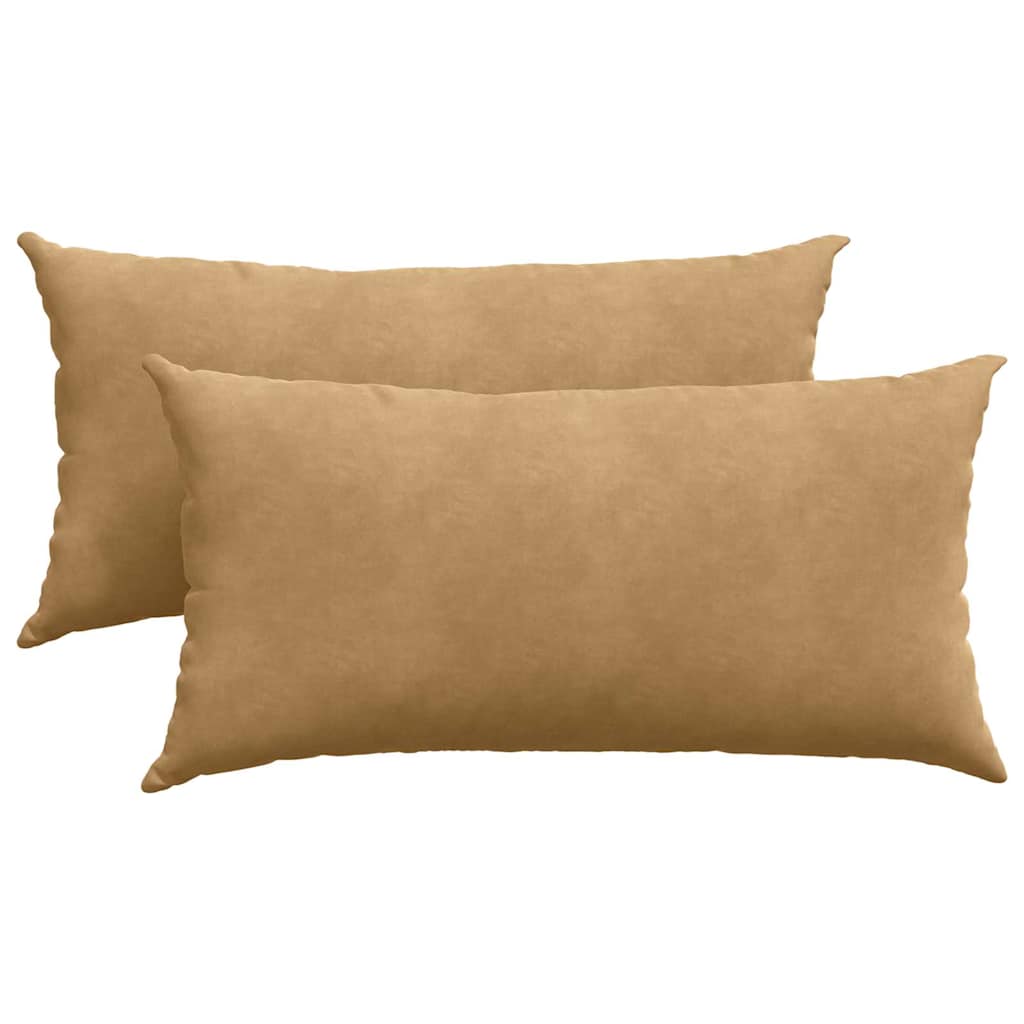 Sofakissen 2 Stück Braun 80 x 40 cm Cordstoff