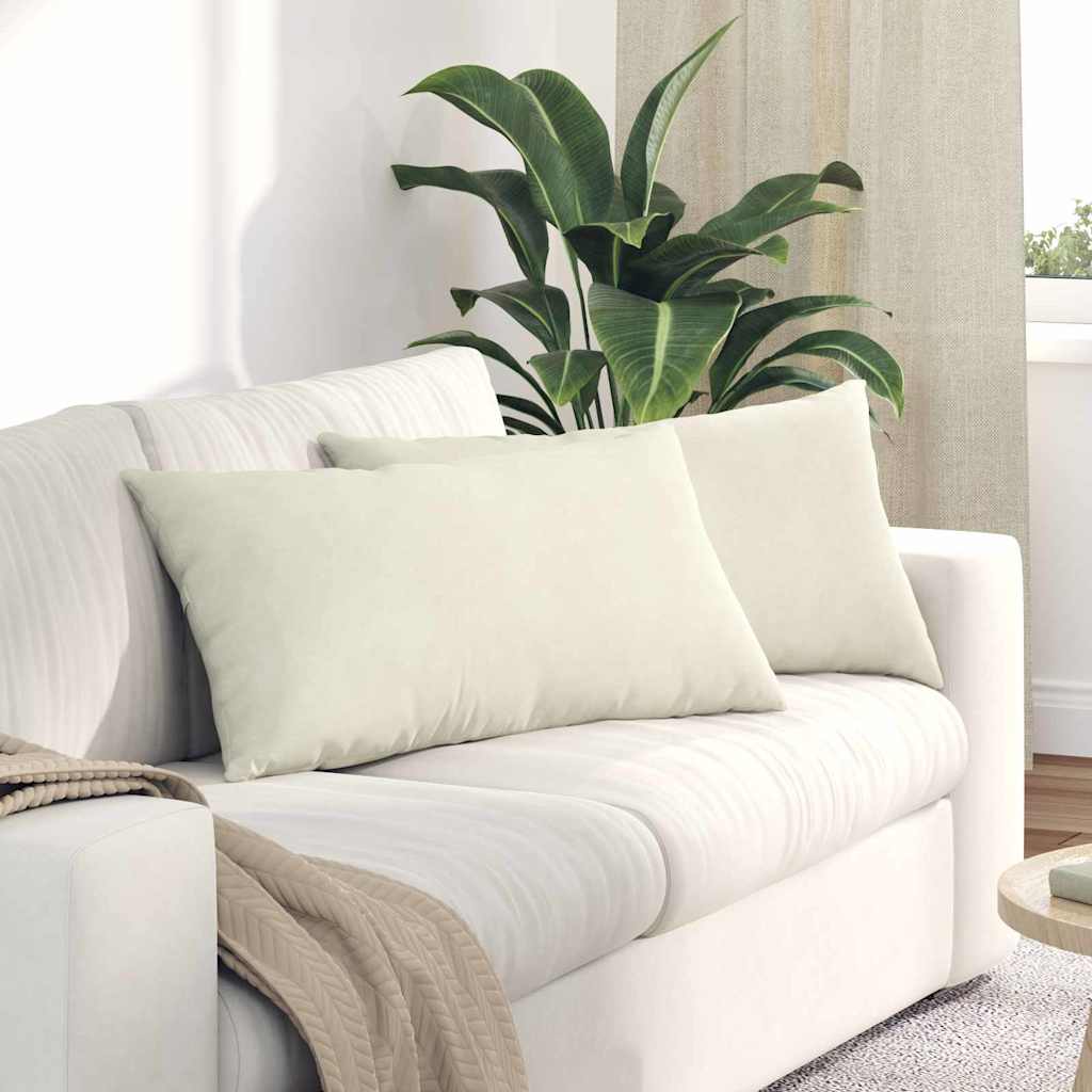 Sofakissen 2 Stück Creme 80 x 40 cm Cordstoff