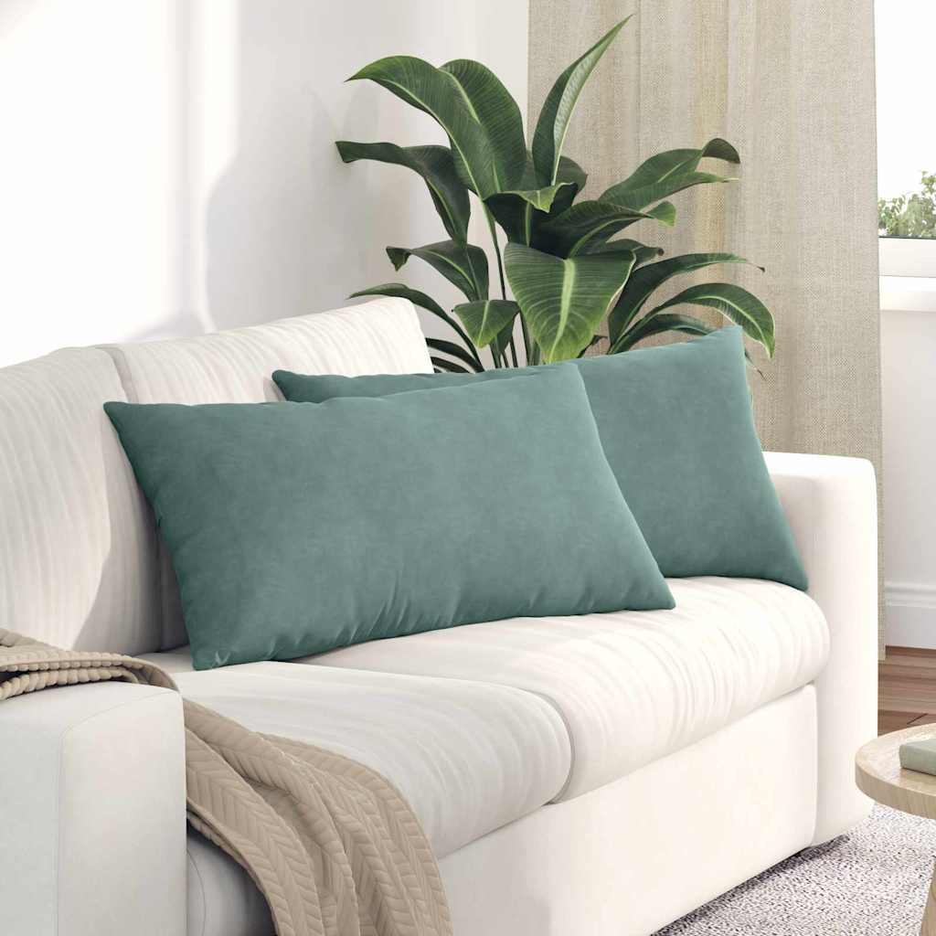 Sofakissen 2 Stück Meergrün 80 x 40 cm Cordstoff