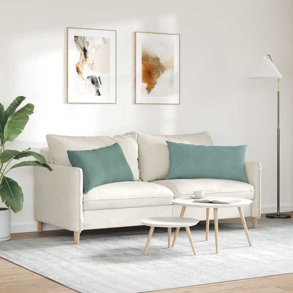 Sofakissen 2 Stück Meergrün 80 x 40 cm Cordstoff