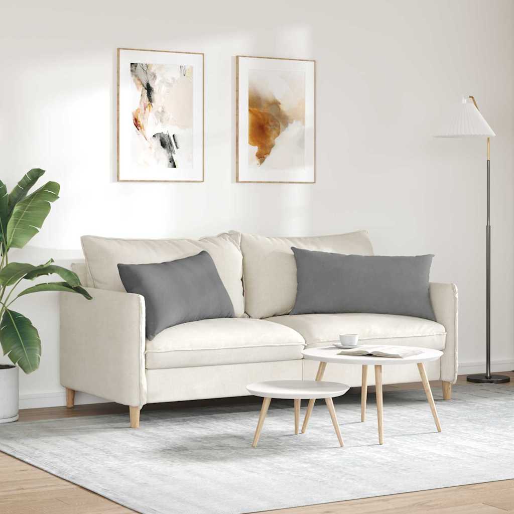 Sofakissen 2 Stück Dunkelgrau 80 x 40 cm Stoff