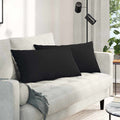 Sofakissen 2 Stück Schwarz 80 x 40 cm Stoff