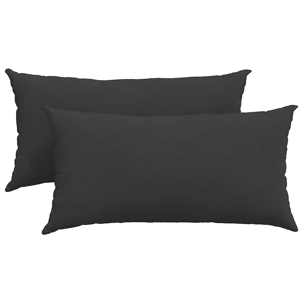 Sofakissen 2 Stück Schwarz 80 x 40 cm Stoff