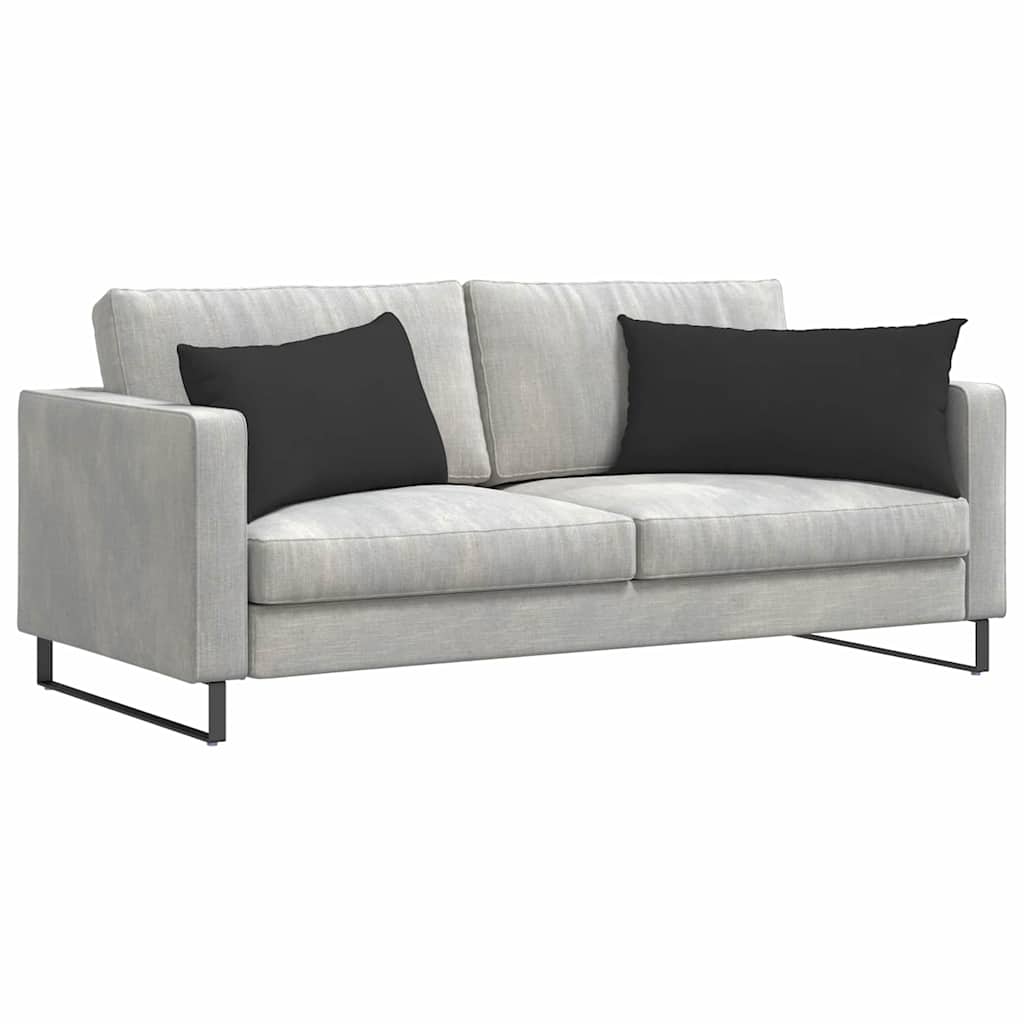Sofakissen 2 Stück Schwarz 80 x 40 cm Stoff