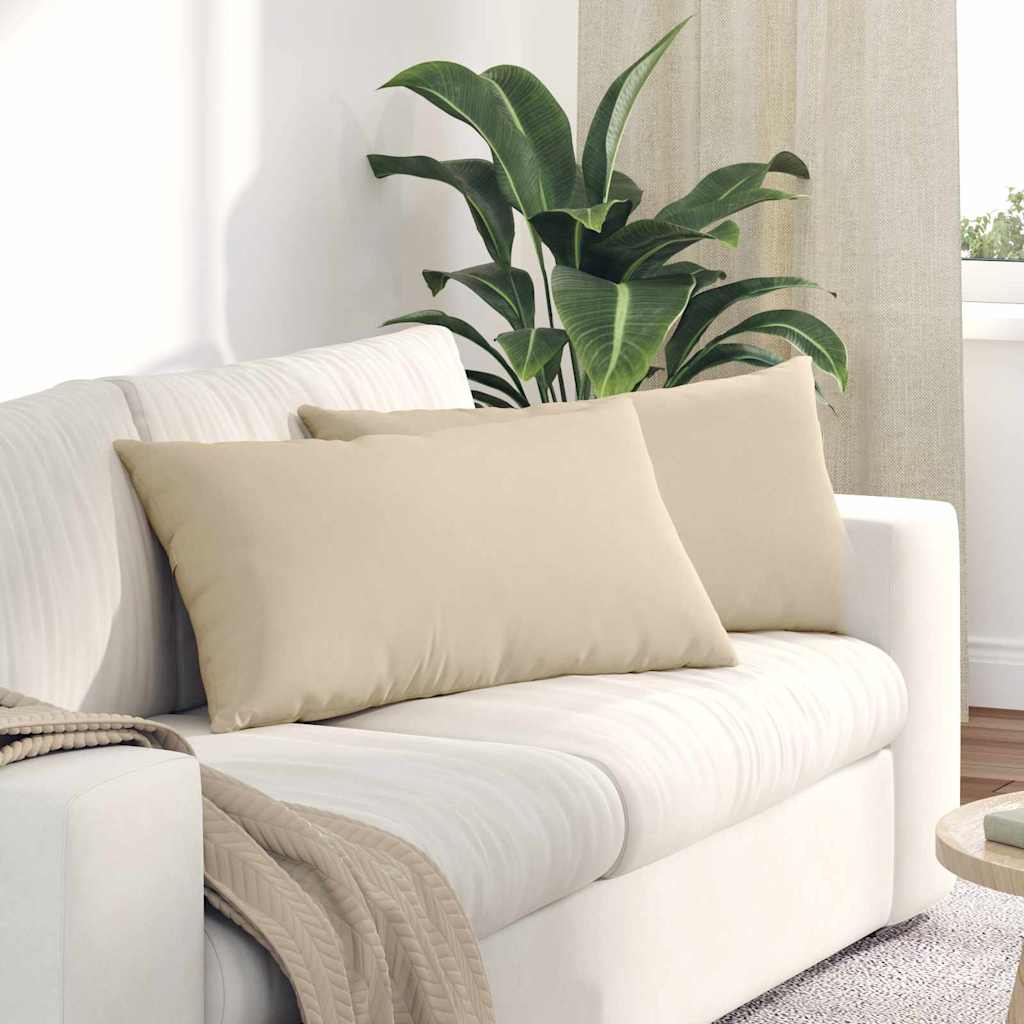 Sofakissen 2 Stück Creme 80 x 40 cm Stoff