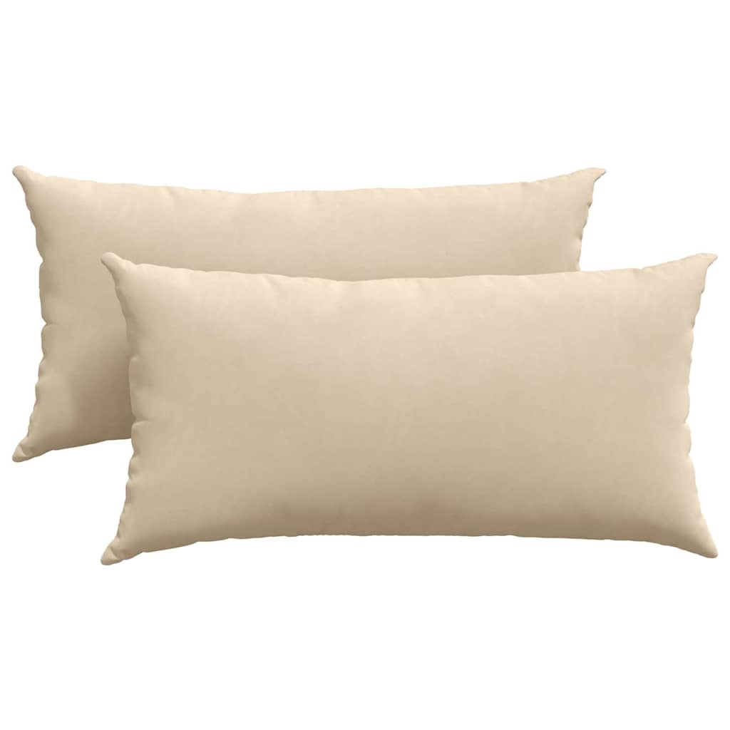 Sofakissen 2 Stück Creme 80 x 40 cm Stoff