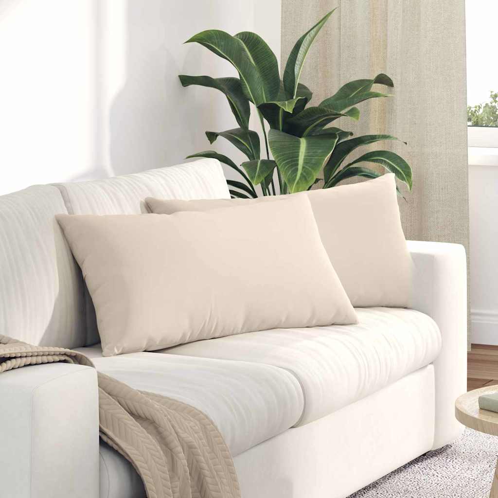 Sofakissen 2 Stück Beige 80 x 40 cm Stoff
