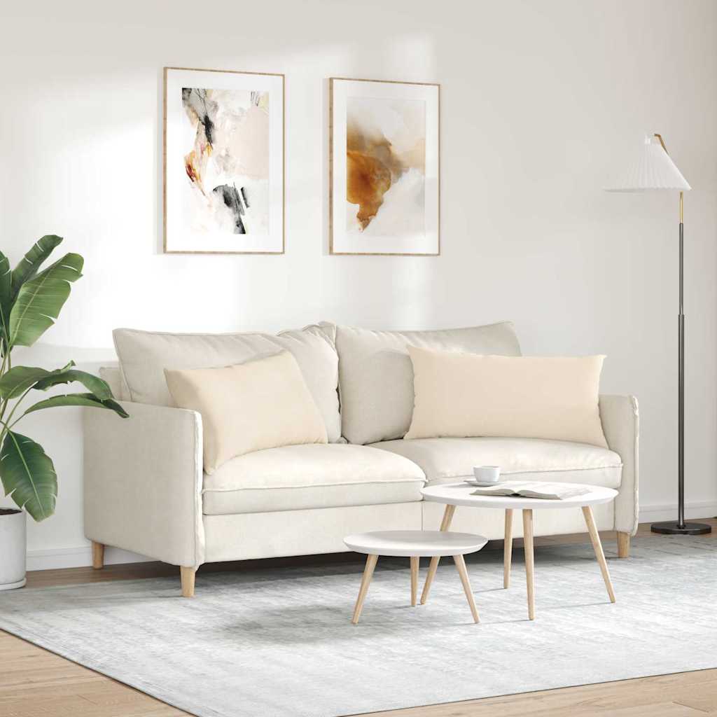 Sofakissen 2 Stück Beige 80 x 40 cm Stoff