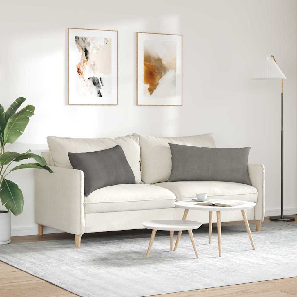 Sofakissen 2 Stück Hellgrau 80 x 40 cm Cordstoff