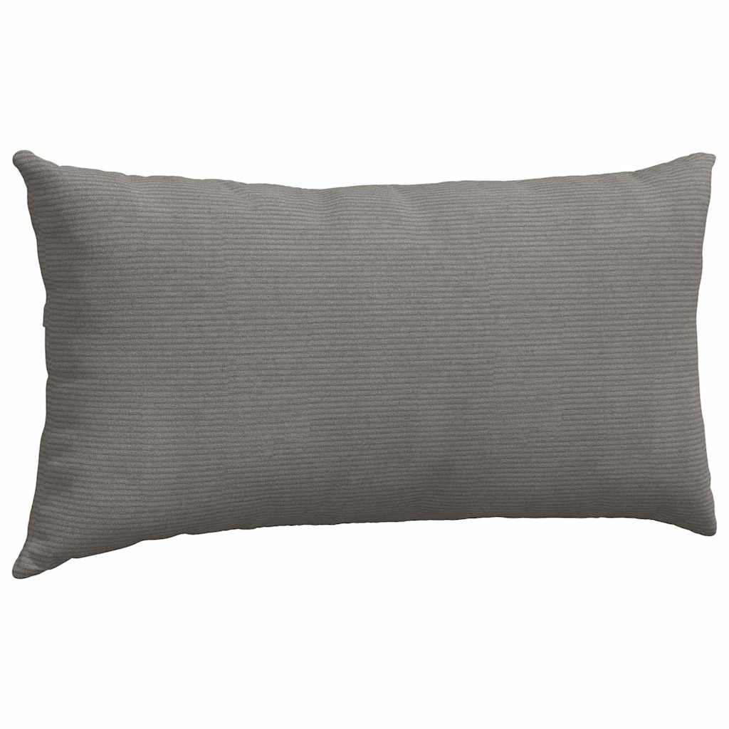 Sofakissen 2 Stück Hellgrau 80 x 40 cm Cordstoff