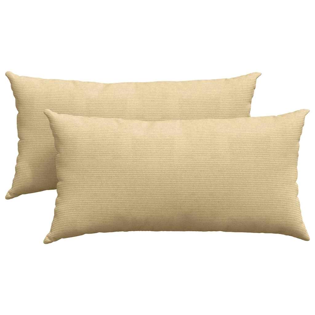 Sofakissen 2 Stück Grau-Grün 80 x 40 cm Cordstoff