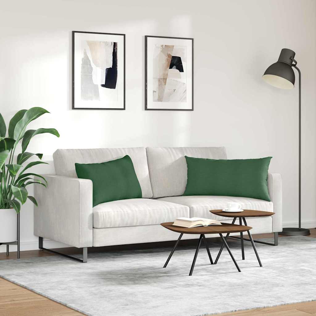 Sofakissen 2 Stück Dunkelgrün 80 x 40 cm Cordstoff