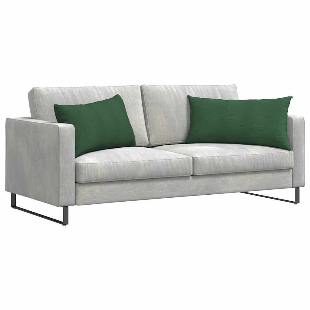 Sofakissen 2 Stück Dunkelgrün 80 x 40 cm Cordstoff