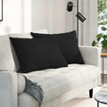 Sofakissen 2 pcs Schwarz 70 x 50 cm Stoff