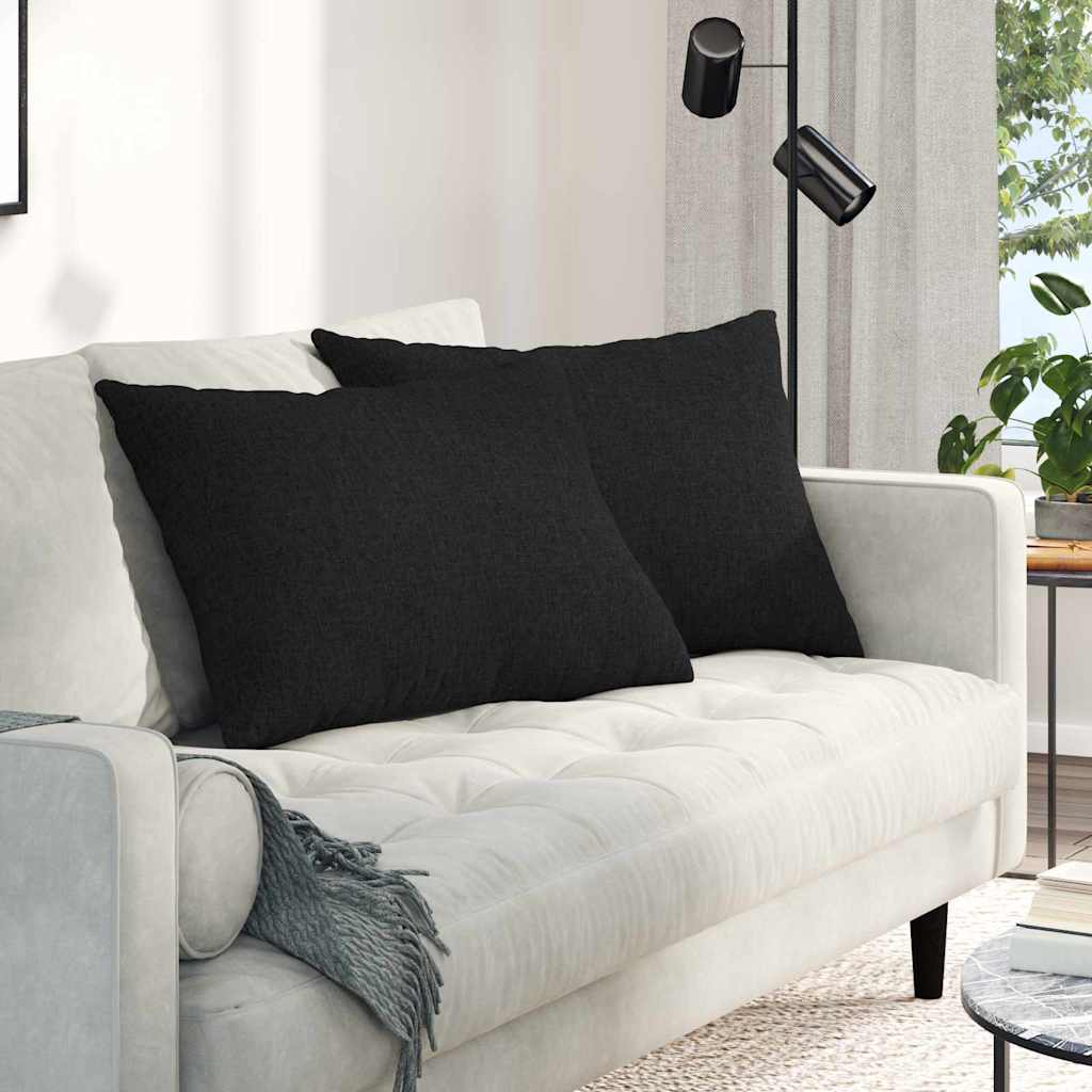 Sofakissen 2 pcs Schwarz 70 x 50 cm Stoff