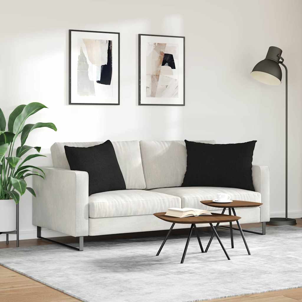 Sofakissen 2 pcs Schwarz 70 x 50 cm Stoff