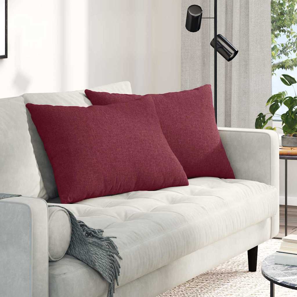 Sofakissen 2 pcs Weinrot 70 x 50 cm Stoff