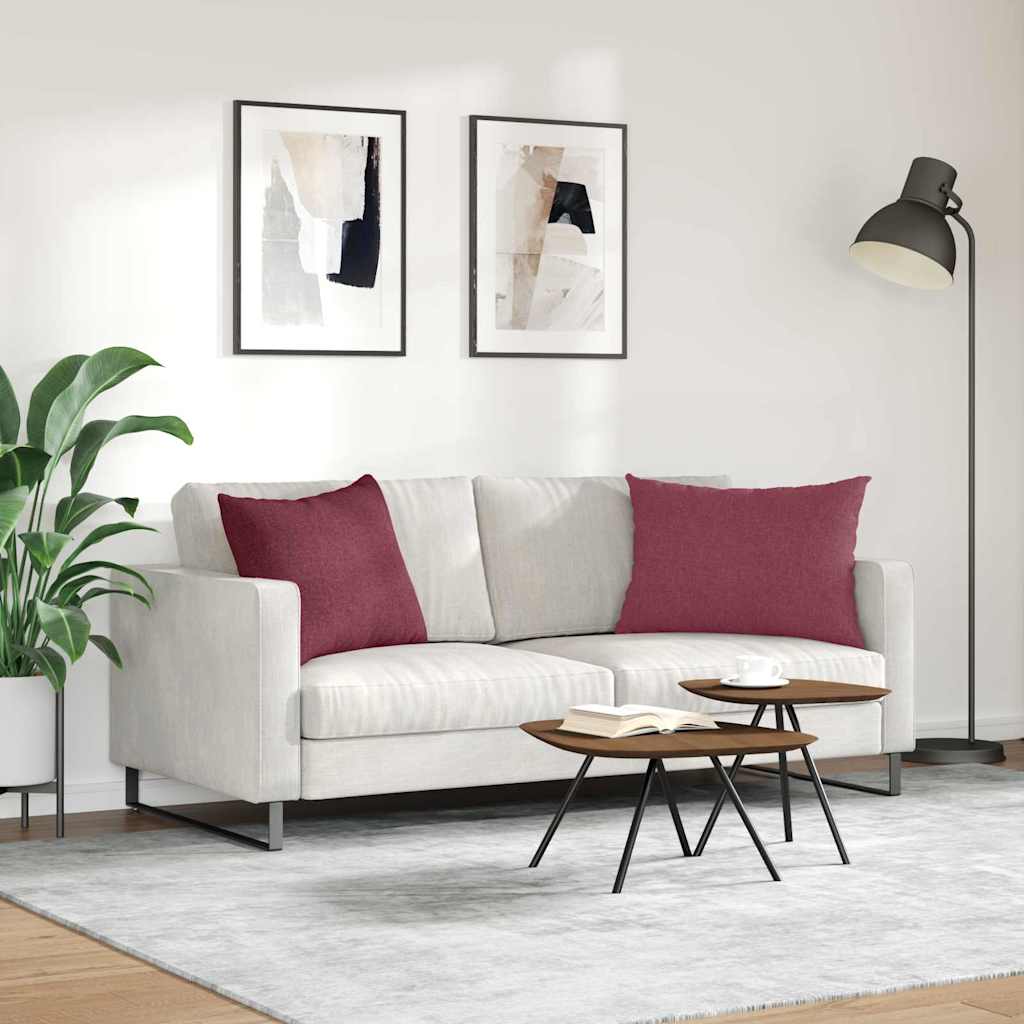 Sofakissen 2 pcs Weinrot 70 x 50 cm Stoff